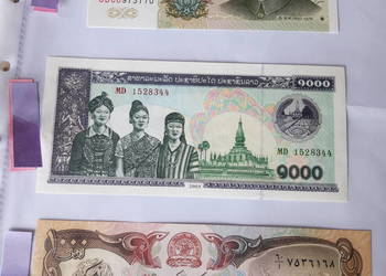 Banknot kolekcjonerski Afganistan Laos Chiny