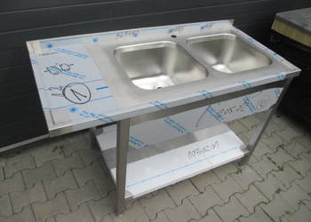 Zlew Gastronomiczny 2 Komorowy Z Półką 130/60/85 NOWY