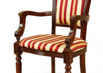 Krzesło ludwikowskie rzeźbione z podłokietnikami fotel 78400