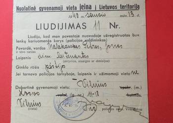 ( 1826 ) Zaświadczenie Wilno, Por. Małachowski