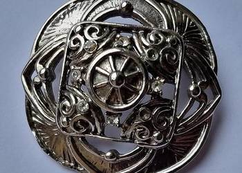 VINTAGE BROSZA MANDALA ROZETA W STYLU SECESYJNYM