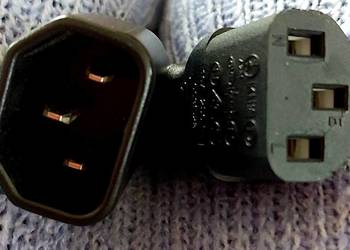 Kabel sieciowy z wtyczką i gniazdem IEC  czarny 1,55 m