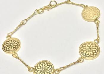Złota BRANSOLETKA damska 18K rzadki WZÓR CUD 17cm