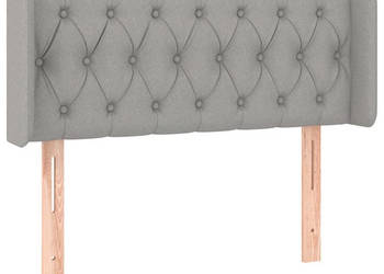 Zagłówek do łóżka z LED jasnoszary 93x16x78/88 cm tkanina WM-3123554