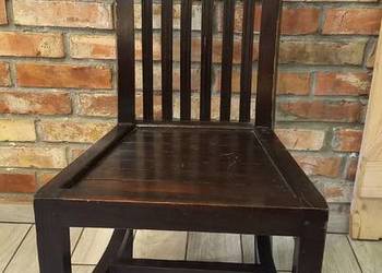 Krzesło tekowe drewniane 1 szt kolonialne twarde drewno (678)