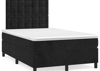 Łóżko kontynentalne z materacem i LED czarne 120x190 cm WM-3270337