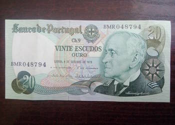 Banknot 20 escudos Portugalia