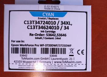 Epson Work Force Pro Cyan - tusz niebieski zamiennik 14 ml