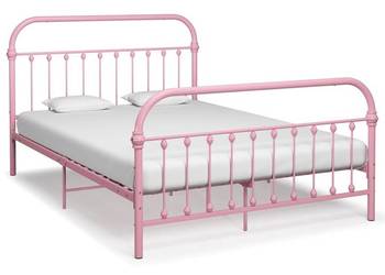 vidaXL Rama łóżka, różowa, metalowa, 120 x 200 cm(SKU:284512)