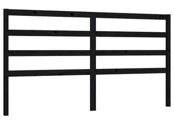 Wezgłowie łóżka czarne 206x4x100 cm lite drewno sosnowe WM-817664