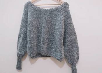 Sweter handmade  moher bawełna