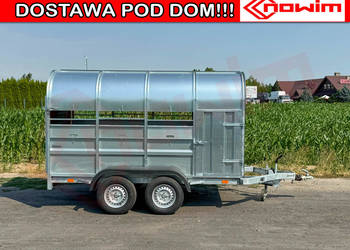 Przyczepka do żywych zwierzaków 2 osie z trapem dla zwierząt DMC do 2500 kg
