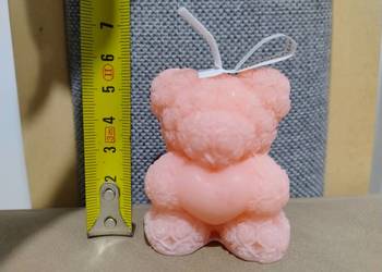 Świeca Miś różowa nowa