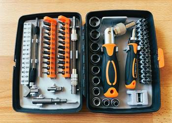 Zestaw narzędzi w walizce 68 el. Ratchet Tools stal CrV- klucz łamany etc!