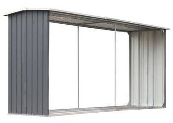 vidaXL Wiata na drewno, stal galwanizowana, 330 x 92 x 153 cm, sz(sku44860)