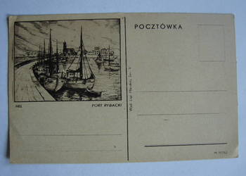 Hel / Port rybacki - stara pocztówka