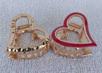 Spinki do włosów serca – 2 szt. | Dziewczęce, ozdobne