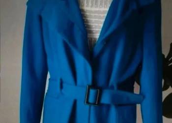 Płaszcz wełniany długi niebieski zimowy XXL 44