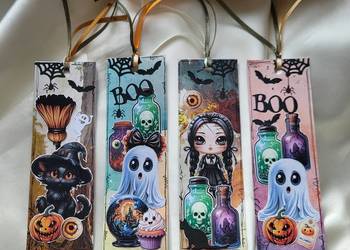 Zakładka do książki Halloween duch kot Wenesday