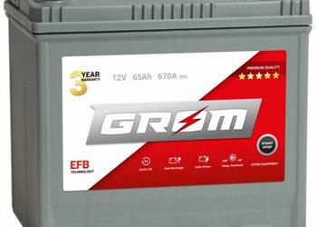 Akumulator 65Ah 670A GROM EFB START&STOP Japan Prawy Plus