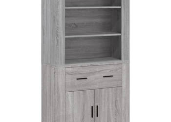 Wysoka szafka szary dąb sonoma materiał drewnopochodny WM-3185381