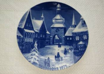 talerz Lichte Echt kobalt dla kolekcjonera piękny 1975 zima