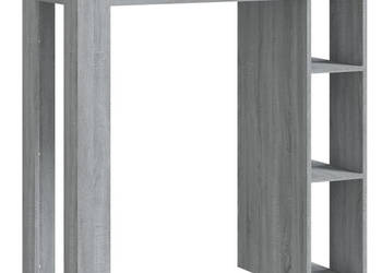 Stolik barowy z półkami szary dąb sonoma 102x50x1035 cm WM-812964