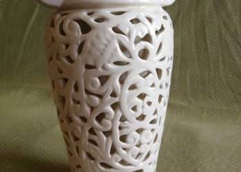 Ażurowy wazon ceramiczny Flower Dekor kremowy