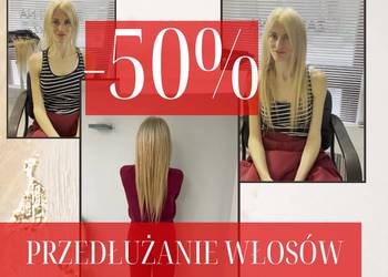 50% założenie włosów 50% Wrocław Przedłużanie Włosów