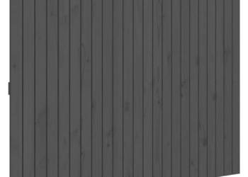Wezgłowie łóżka szare 1465x3x110 cm lite drewno sosnowe WM-824945