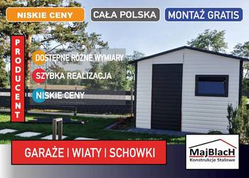 Mały Biały Garaż Blaszany Na narzędzia - Garaże Blaszane – Maj-BlacH