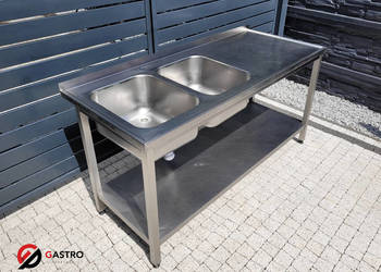 Zlew gastronomiczny 2-komorowy 170x70x85 cm