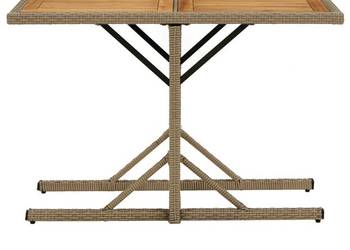 Stół ogrodowy, beżowy, lite drewno akacjowe i polirattan(316801) Stół ogrodowy, beżowy, lite drewno akacjowe i polirattan(316801)