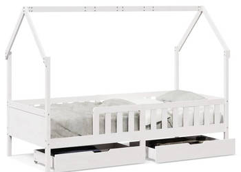 Rama łóżka dziecięcego z szufladami sosnowa 80x200 cm WM-3302036