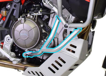Gmole do Aprilia Tuareg 660 Rally - dolne, srebrne