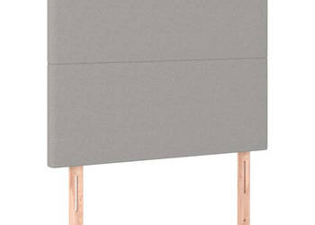 Zagłówek do łóżka z LED jasnoszary 90x5x118/128 cm tkanina WM-3122126