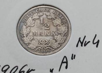 1/2 Marki Prusy 1906 r.- nr 4 - mennica A
