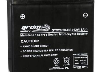 Akumulator motocyklowy 12V 18Ah  GROM GTX20CH-BS YTX20CH-BS