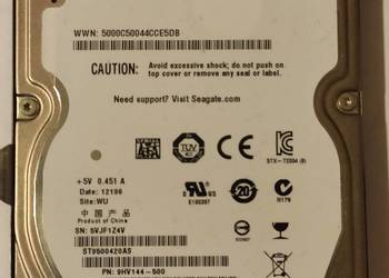 Dysk do laptopa Seagate 500gb 7200