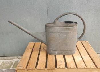Stara konewka ocynkowana PRL 6l | unikat z etykietą Strzyżów | retro | loft