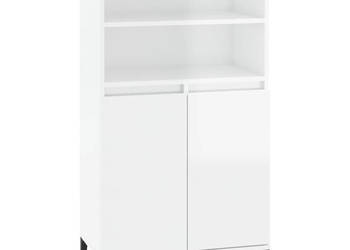 Wysoka szafka biała z połyskiem 60x36x110 cm WM-821230