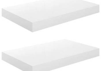 vidaXL Półki ścienne, 2 szt., białe, wysoki połysk, 40x23x3,8 cm(sku323743)