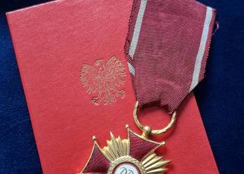 Złoty Krzyż Zasługi + dokument na majora  Wojska Polskiego