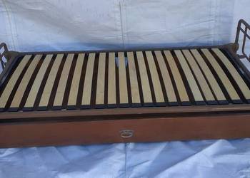 Łóżko metalowe 90x200 + skrzynia  rama łóżka stelaż vintage retro PRL