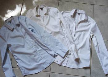 H&M koszula gładka z dekoltem w serek damska elegancka wizytowa klasyczna b