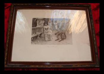 Stary duży obraz A. Zoppi Firenze 72cmx92cm
