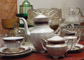 Serwis do kawy/herbaty kompletny dla 12 osób -porcelana wałbrzyska