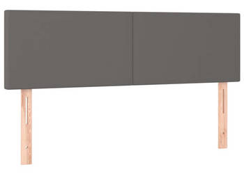 Zagłówek do łóżka z LED szary 144x5x78/88 cm sztuczna skóra WM-3121426