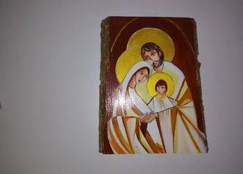 Obraz Święta Rodzina malowana  na desce
