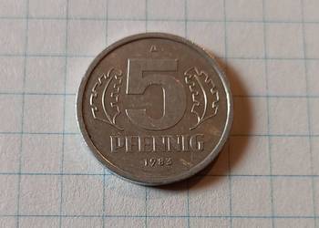 5 FENIGÓW ( 5 PFENNIG ) 1983 ROK - NRD ( NIEMCY ) 5 FENIGÓW ( 5 PFENNIG ) 1983 ROK - NRD ( NIEMCY )